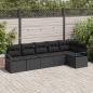 Preview: ARDEBO.de - 6-teiliges Garten Sofa Set mit Kissen Schwarz Poly Rattan, 2-Sitzer Garten Sofa mit Stauraum & Kissen Schwarz Poly Rattan