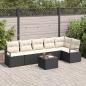 Preview: ARDEBO.de - 6-teiliges Garten-Sofa-Set mit Kissen Braun Poly Rattan, 2-Sitzer Garten-Sofa mit Stauraum & Kissen Schwarz Poly Rattan