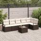 Preview: ARDEBO.de - 6-teiliges Garten Sofa Set mit Kissen Grau Poly Rattan, 2-Sitzer Garten Sofa mit Stauraum & Kissen Braun Poly Rattan