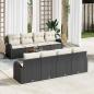 Preview: ARDEBO.de - Gartensofa-set 9 stk. Schwarz und Creme Poly-Rattan