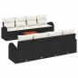 Preview: Gartensofa-set 9 stk. Schwarz und Creme Poly-Rattan