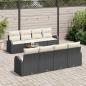 Preview: Gartensofa-set 9 stk. Schwarz und Creme Poly-Rattan