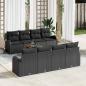 Preview: ARDEBO.de - 9-teiliges Garten-Sofa-Set mit Kissen Schwarz Poly Rattan Akazie, 2-Sitzer Garten-Sofa mit Stauraum & Kissen Schwarz Poly Rattan