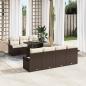Preview: ARDEBO.de - 8-teilige Garten Sofa Set mit Kissen Braun Poly Rattan, 2-Sitzer Garten Sofa mit Stauraum & Kissen Braun Poly Rattan