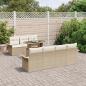 Preview: 8-teiliges Garten Sofa Set mit Kissen Beige Poly Rattan, 2-Sitzer Garten Sofa mit Stauraum und Kissen Beige Poly Rattan