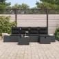 Preview: Gartensofa-set 6 Stk. Schwarz Poly-Rattan