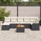 Preview: 8-teiliges Garten-Sofa-Set mit Kissen Schwarz Poly-Rattan, 2-Sitzer Garten-Sofa mit Kissen Schwarz Poly-Rattan