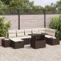 Preview: ARDEBO.de - 8-teiliges Garten Sofa Set mit Kissen Braun Poly Rattan