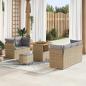 Preview: ARDEBO.de - 8-teiliges Garten Sofa Set mit Kissen Beige Poly Rattan Akazie, 3-teiliges Garten Esszimmer Set mit Kissen Beige Poly Rattan Akazie