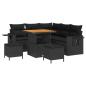 Preview: Gartensofa-set 8 Stk. Schwarz Poly-Rattan