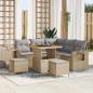 Preview: ARDEBO.de - 8-teiliges Garten Sofa Set mit Kissen Beige Poly Rattan Akazie, 3-teiliges Garten Esszimmer Set mit Kissen Beige Poly Rattan Akazie