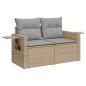 Preview: 8-teiliges Garten Sofa Set mit Kissen Beige Poly Rattan Akazie, 3-teiliges Garten Esszimmer Set mit Kissen Beige Poly Rattan Akazie