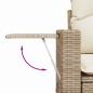 Preview: 14-teilige Garten Sofa Set mit Kissen Beige Poly Rattan Akazie, 4-teiliges Garten Esszimmer Set mit Kissen Beige Poly Rattan Akazie