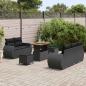 Preview: 8-teiliges Garten-Sofa-Set mit Kissen Schwarz Poly-Rattan Akazie, 3-teiliges Garten-Ess-Set mit Kissen Schwarz Poly-Rattan Akazie