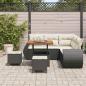 Preview: 8-teiliges Garten Sofa Set mit Kissen Schwarz Poly Rattan Akazie, 3-teiliges Garten Essset mit Kissen Schwarz Poly Rattan Akazie