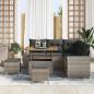 Preview: 8-teiliges Garten-Sofa Set mit Kissen Grau Poly-Rattan Akazie, 3-teiliges Garten-Esszimmer Set mit Kissen Grau Poly-Rattan Akazie