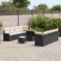 Preview: Gartensofa-set 11 stk. Schwarz Poly-Rattan