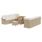 Preview: Gartensofa-set 11 Stk. Beige Poly-Rattan
