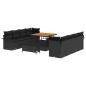 Preview: Gartensofa-set 11 stk. Schwarz Poly-Rattan