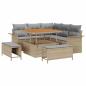 Preview: 8-teiliges Garten Sofa Set mit Kissen Beige Poly Rattan Akazie, 2-Sitzer Garten Sofa mit Kissen Beige Poly Rattan, 3-teiliges Garten Ess-Set mit Kissen Beige Poly Rattan Akazie