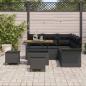 Preview: 8-teiliges Garten Sofa Set mit Kissen, Schwarz Poly Rattan Akazie, 2-Sitzer Garten Sofa mit Kissen, Schwarz Poly Rattan, 3-teiliges Garten Essset mit Kissen, Schwarz Poly Rattan Akazie