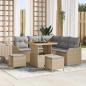 Preview: ARDEBO.de - 8-teiliges Garten-Sofa-Set mit Kissen in Beige aus Poly Rattan, 2-Sitzer Garten-Sofa mit Kissen in Beige aus Poly Rattan, 3-teiliges Garten-Esszimmer-Set mit Kissen in Beige aus Poly Rattan