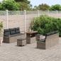 Preview: 9-teiliges Garten-Sofa-Set mit Kissen Grau Poly Rattan Akazie, 2-Sitzer Garten-Sofa mit Kissen Grau Poly Rattan, 3-teiliges Garten-Dining-Set mit Kissen Grau Poly Rattan Akazie