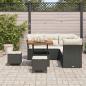 Preview: 8-teiliges Garten-Sofa-Set mit Kissen Schwarz Poly Rattan Akazie, 3-teiliges Garten-Esszimmer-Set mit Kissen Schwarz Poly Rattan Akazie