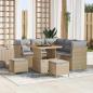 Preview: ARDEBO.de - 8-teiliges Garten Sofa Set mit Kissen Beige Poly-Rattan Akazie, 3-teiliges Garten Essset mit Kissen Beige Poly-Rattan Akazie