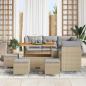 Preview: Gartensofa-set 9 stk. 5-Sitzanzahl Beige und Hellgrau
