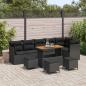 Preview: ARDEBO.de - Garten-Sofa-Set 10 Stk. 6-Sitzanzahl Schwarz