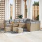 Preview: ARDEBO.de - Garten-Sofa-Set mit Kissen 12 pcs Beige und Hellgrau