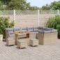 Preview: 13-teiliges Garten-Sofa-Set mit Kissen Beige Poly-Rattan Akazie, 4-teiliges Garten-Esszimmer-Set mit Kissen Beige Poly-Rattan Akazie