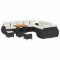 Preview: ARDEBO.de - 13-teilige Garten Sofa Set mit Kissen Schwarz Poly Rattan Akazie, 3-teiliges Garten Essset mit Kissen Schwarz Poly Rattan Akazie