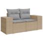 Preview: 9-teiliges Garten Sofaset mit Kissen Beige Poly Rattan Akazie, 3-teilige Garten Essgruppe mit Kissen Beige Poly Rattan Akazie