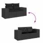 Preview: 9-teiliges Garten Sofaset mit Kissen Schwarz Poly-Rattan Akazie, 3-teiliges Garten Esszimmer Set mit Kissen Schwarz Poly-Rattan Akazie