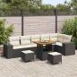 Preview: ARDEBO.de - Gartensofa-set 9 stk. 6-Sitzanzahl Schwarz und Creme