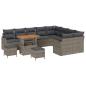 Preview: 12-teiliges Garten Sofa Set mit Kissen Grau Poly Rattan Akazie, 2-Sitzer Garten Sofa mit Stauraum & Kissen Grau Poly Rattan, 3-teiliges Garten Essgruppe mit Kissen Grau Poly Rattan Akazie