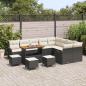 Preview: 13-teilige Garten-Sofa-Set mit Kissen Schwarz Poly-Rattan Akazie, 2-Sitzer Garten-Sofa mit Stauraum & Kissen Schwarz Poly-Rattan, 4-teiliges Garten-Dining-Set mit Kissen Schwarz Poly-Rattan Akazie