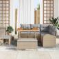 Preview: 8-teiliges Garten-Sofa-Set mit Kissen Beige Poly-Rattan Akazie, 2-Sitzer Garten-Sofa mit Stauraum und Kissen Beige Poly-Rattan, 3-teiliges Garten-Dining-Set mit Kissen Beige Poly-Rattan Akazie