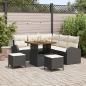 Preview: ARDEBO.de - 8-teiliges Garten-Sofa-Set mit Kissen Schwarz Poly-Rattan Akazie, 2-Sitzer Garten-Sofa mit Stauraum & Kissen Schwarz Poly-Rattan, 3-teiliges Garten-Dining-Set mit Kissen Schwarz Poly-Rattan Akazie