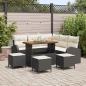 Preview: ARDEBO.de - 9-teiliges Garten-Sofa-Set mit Kissen Schwarz Poly-Rattan Akazie, 2-Sitzer Garten-Sofa mit Stauraum & Kissen Schwarz Poly-Rattan, 4-teiliges Garten-Dining-Set mit Kissen Schwarz Poly-Rattan Akazie