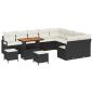 Preview: 12-teilige Garten Sofa Set mit Kissen Schwarz Poly Rattan Akazie, 2-Sitzer Garten Sofa mit Stauraum & Kissen Schwarz Poly Rattan, 3-teilige Garten Essgruppe mit Kissen Schwarz Poly Rattan Akazie