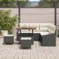 Preview: 8-teiliges Garten Sofa Set mit Kissen Schwarz Poly Rattan Akazie, 2-Sitzer Garten Sofa mit Stauraum & Kissen Schwarz Poly Rattan, 3-teiliges Garten Essset mit Kissen Schwarz Poly Rattan Akazie