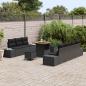 Preview: 10-teiliges Garten Sofa Set mit Kissen Schwarz Poly-Rattan Akazie, 2-Sitzer Garten Sofa mit Stauraum & Kissen Schwarz Poly-Rattan, 3-teiliges Garten Ess Set mit Kissen Schwarz Poly-Rattan Akazie
