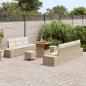 Preview: 10-teiliges Garten Sofa Set mit Kissen Beige Poly Rattan Akazie, 2-Sitzer Garten Sofa mit Stauraum & Kissen Beige Poly Rattan, 3-teilige Garten Essgruppe mit Kissen Beige Poly Rattan Akazie