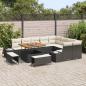 Preview: 12-teiliges Garten Sofa Set mit Kissen Schwarz Poly Rattan Akazie, 2-Sitzer Garten Sofa mit Stauraum & Kissen Schwarz Poly Rattan, 3-teilige Garten Essgruppe mit Kissen Schwarz Poly Rattan Akazie
