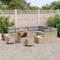 Preview: 12-teiliges Garten-Sofa-Set mit Kissen Beige Poly-Rattan Akazie, 2-Sitzer Garten-Sofa mit Stauraum & Kissen Beige Poly-Rattan, 3-teiliges Garten-Esszimmer-Set mit Kissen Beige Poly-Rattan Akazie