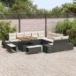 Preview: 13-teiliges Garten-Sofa-Set mit Kissen Schwarz Poly-Rattan Akazie, 2-Sitzer Garten-Sofa mit Stauraum und Kissen Schwarz Poly-Rattan, 3-teiliges Garten-Essset mit Kissen Schwarz Poly-Rattan Akazie