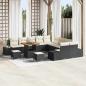 Preview: ARDEBO.de - Gartensofa-set 13 Stk. 12-Sitzanzahl Schwarz Poly Rattan